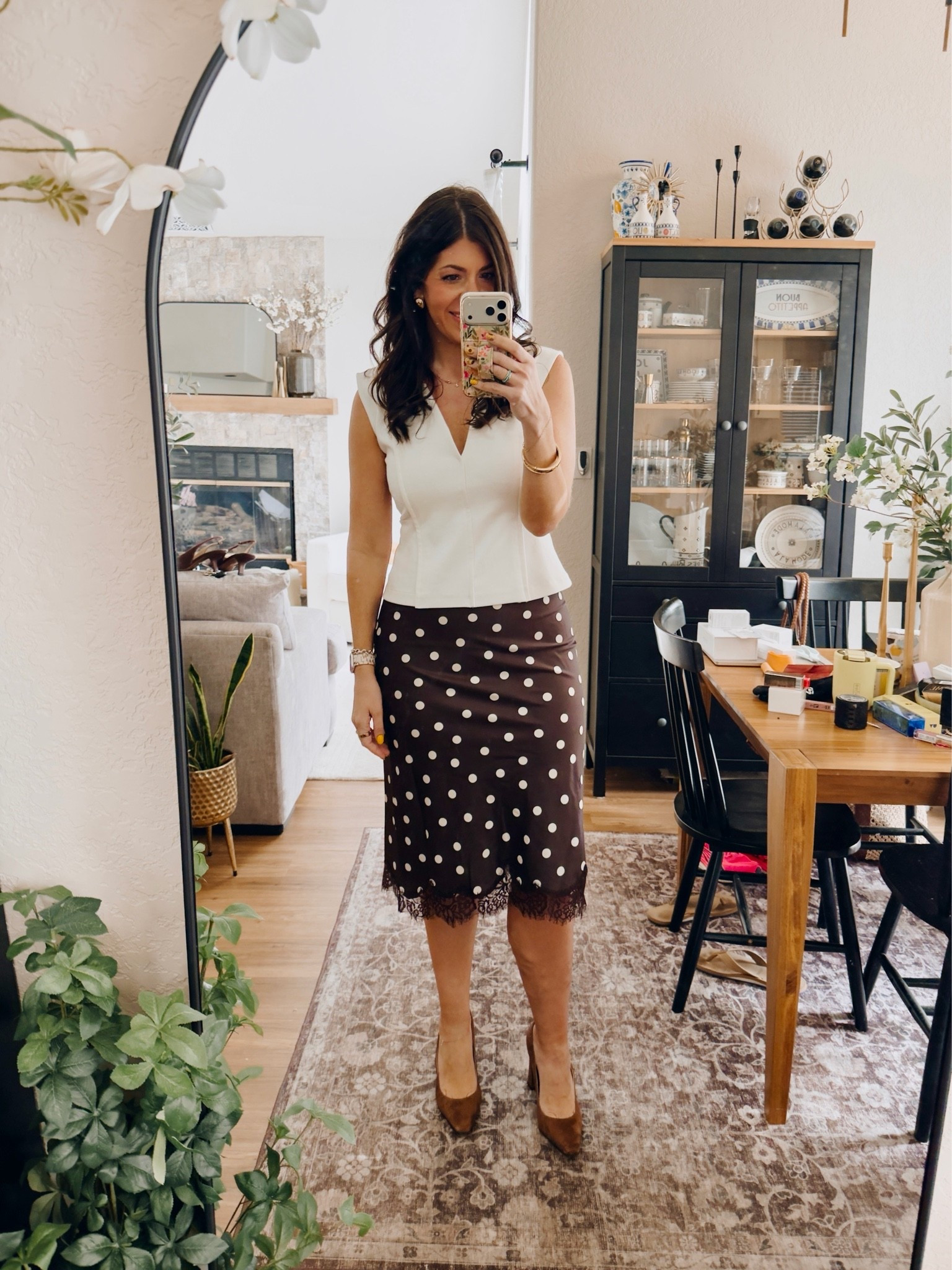 Work outfit of the day
Medium top and medium polka dot skirt

#LTKSaleAlert #LTKMidsize #LTKWorkwear