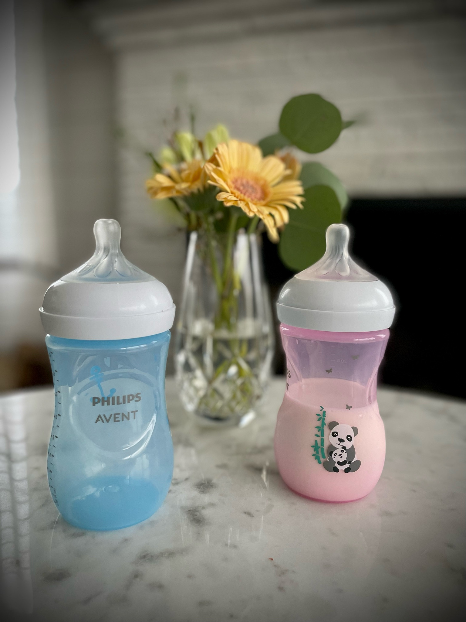 Avent bottles pink store flowers