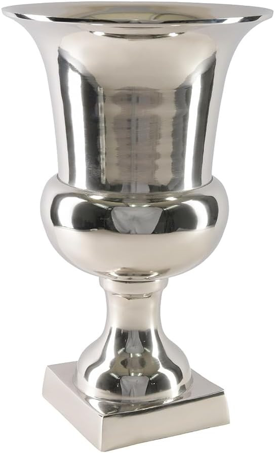 Serene Spaces Living Nickel Pedestal Urn Vase – Modern Floral Display, Versatile Vase & Elegant Decor for Weddings, Events, Table Centerpiece, 10" Diameter & 15.5" Tall | Amazon (US)