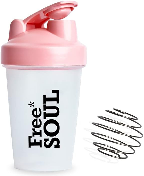 Free Soul Protein Shaker Bottle 400ml with Mixball in Pink | BPA Free Small & Easy to Grip & Temp... | Amazon (UK)