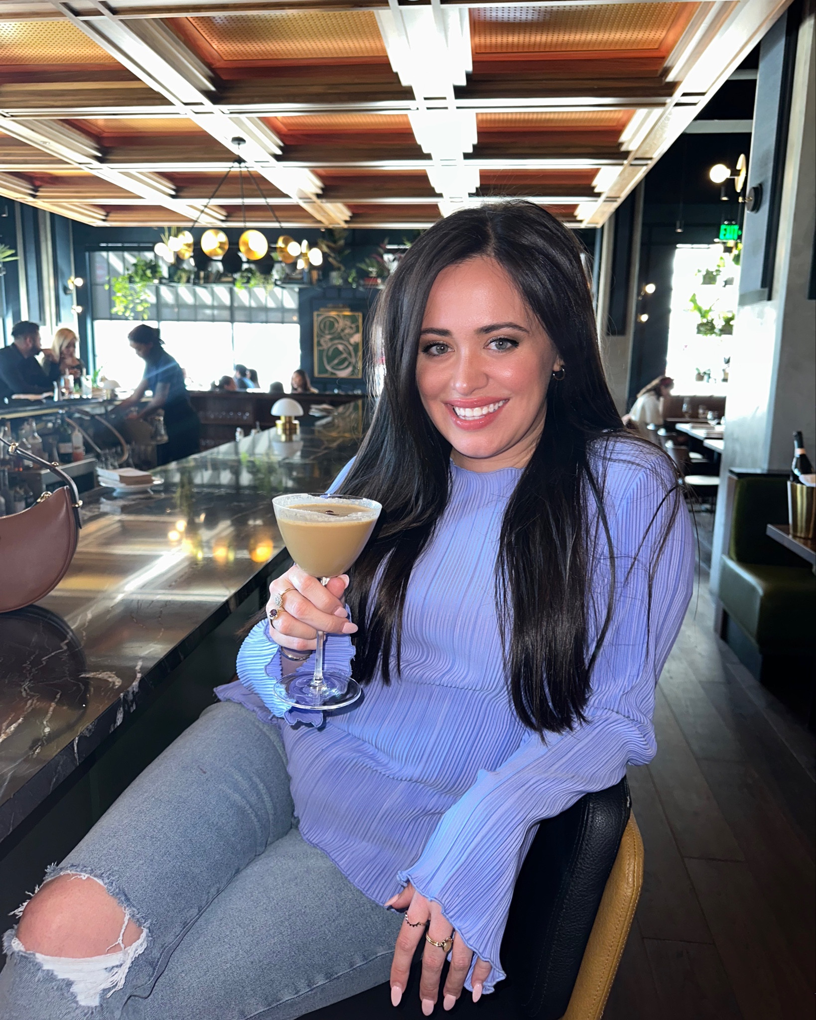 This periwinkle top from Target is a must have in your spring collection! And it's on sale! 💜 It comes in this beautiful purple, a hot pink, and black! I love the bells sleeves, and the slit in the side which gives the top an A-frame which is very slimming!

I paired it with flared jeans, this new retro style Prada bag, and these chunky platform heels from Dolce Vita! 👡🤎

#LTKitbag #LTKxTarget #LTKstyletip