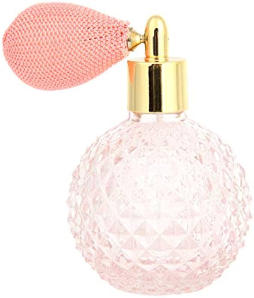 Topxome 1pcs 100ml Vintage Perfume Bottle Short Spray Atomizer Refillable Empty Glass (Pink) | Amazon (US)