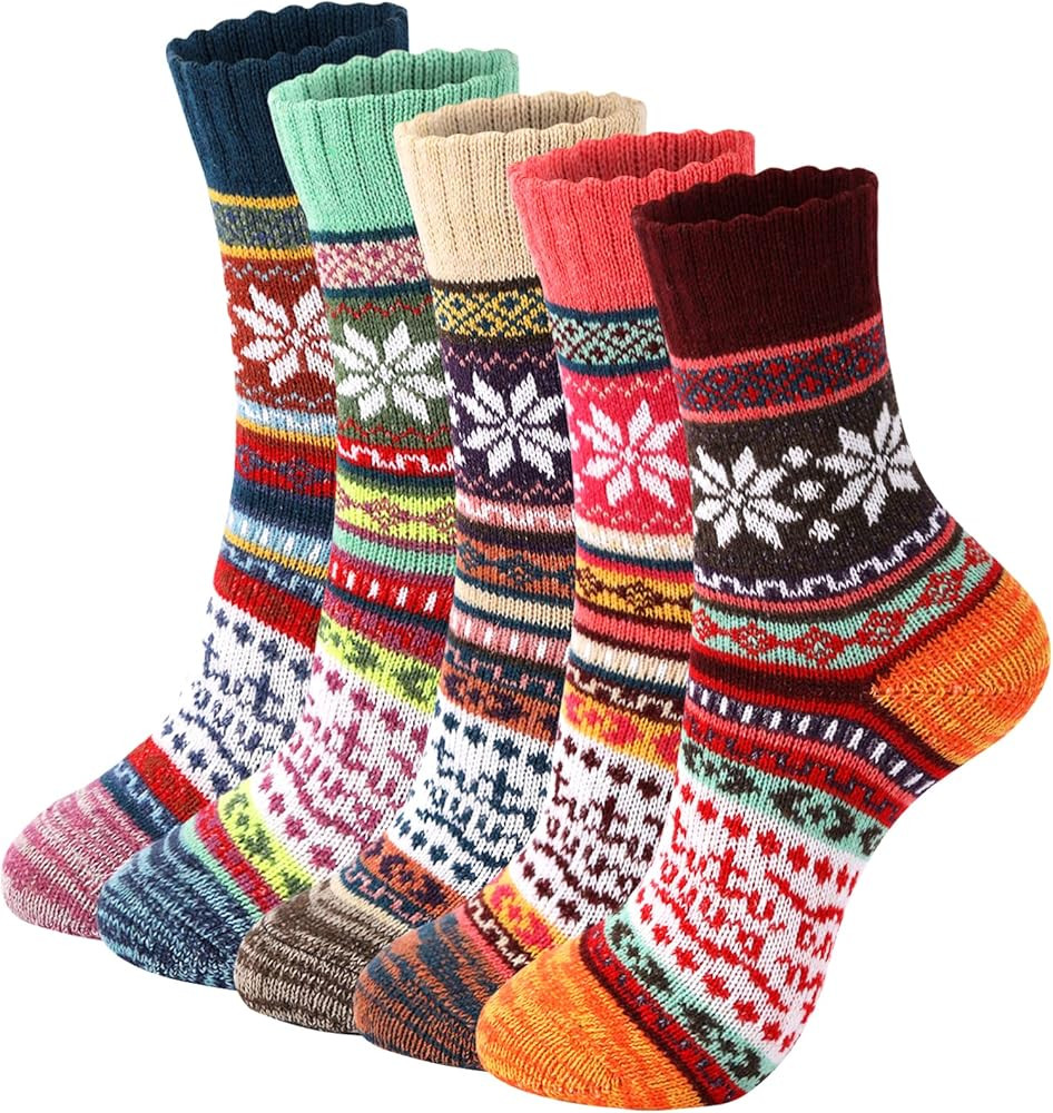 Trifabricy Wool Socks - Vintage Winter Warm Wool Socks for Women, Soft Cozy Thick Knit Boots Sock... | Amazon (US)