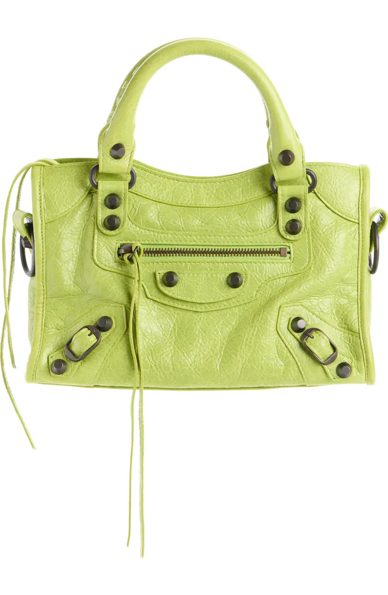 Mini Le City Crinkle Leather Top Handle Bag | Nordstrom