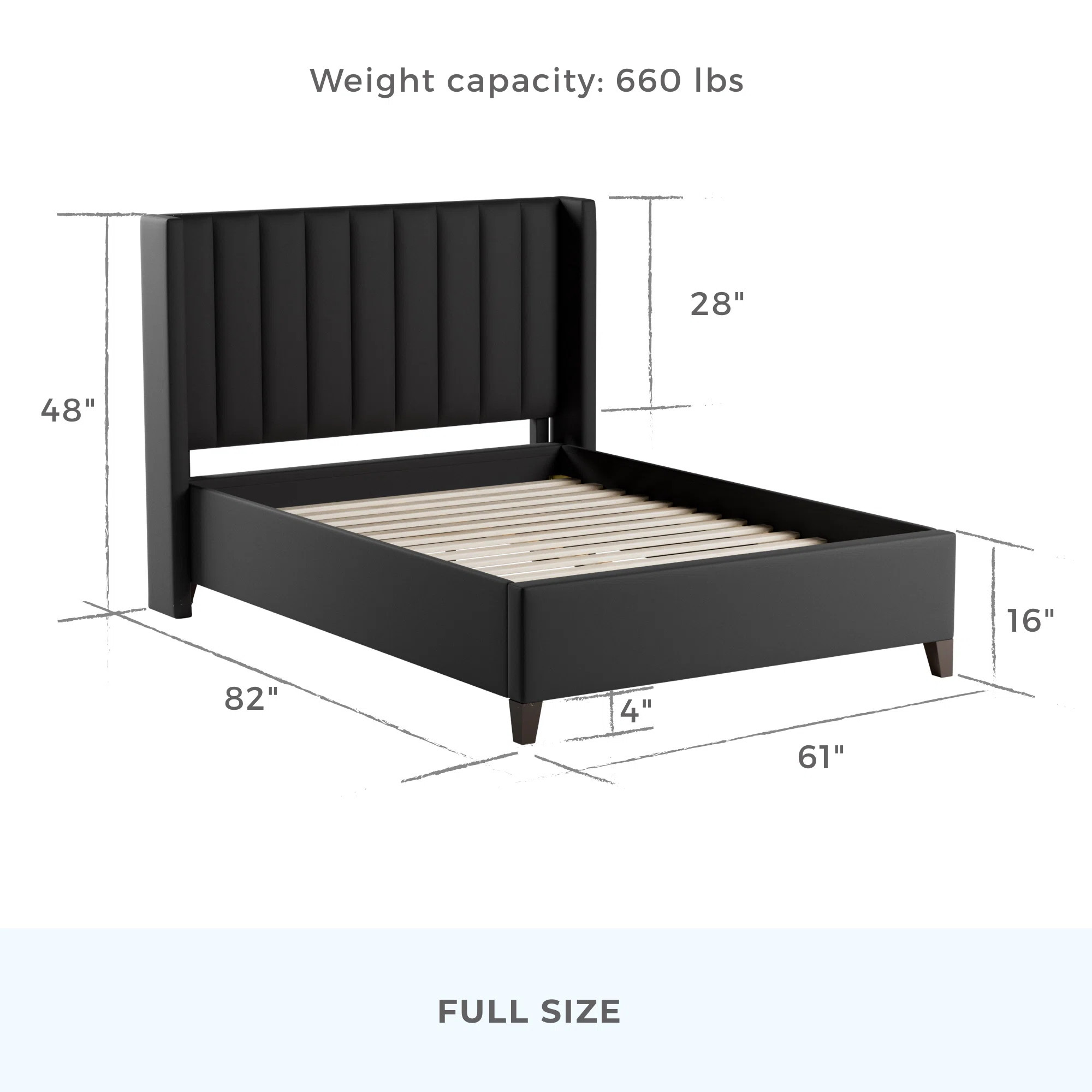 Flemings Vertical Channel Tufted Wingback Upholstered Platform Bed | Wayfair North America