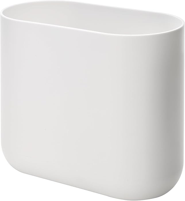 iDesign Small Slim Plastic Bathroom Trash Can, Garbage Can for Bedroom, Office, Desk, Dorm, White | Amazon (US)