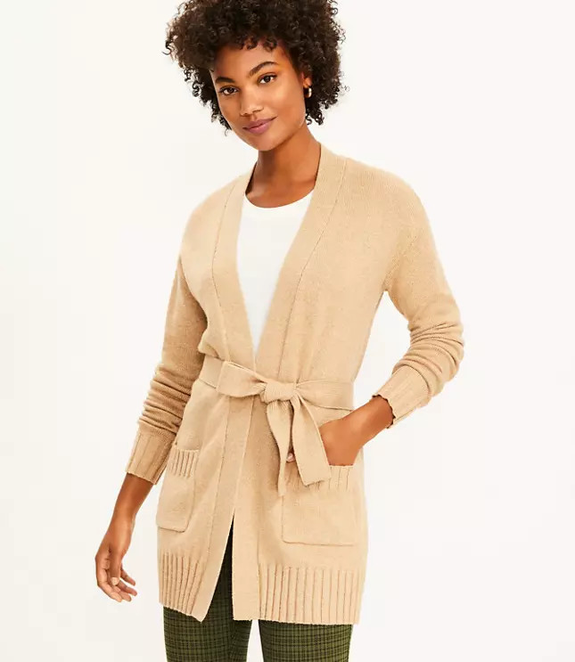 Belted Pocket Cardigan | LOFT