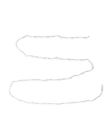 12ft Pearl And Pewter Beads Garland | TJ Maxx