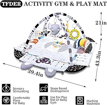 Baby Gym Play Mat, 8-in-1 Tummy Time Mat & Activity Gym, Washable Ball Pit, Infant Play Mat with ... | Amazon (US)