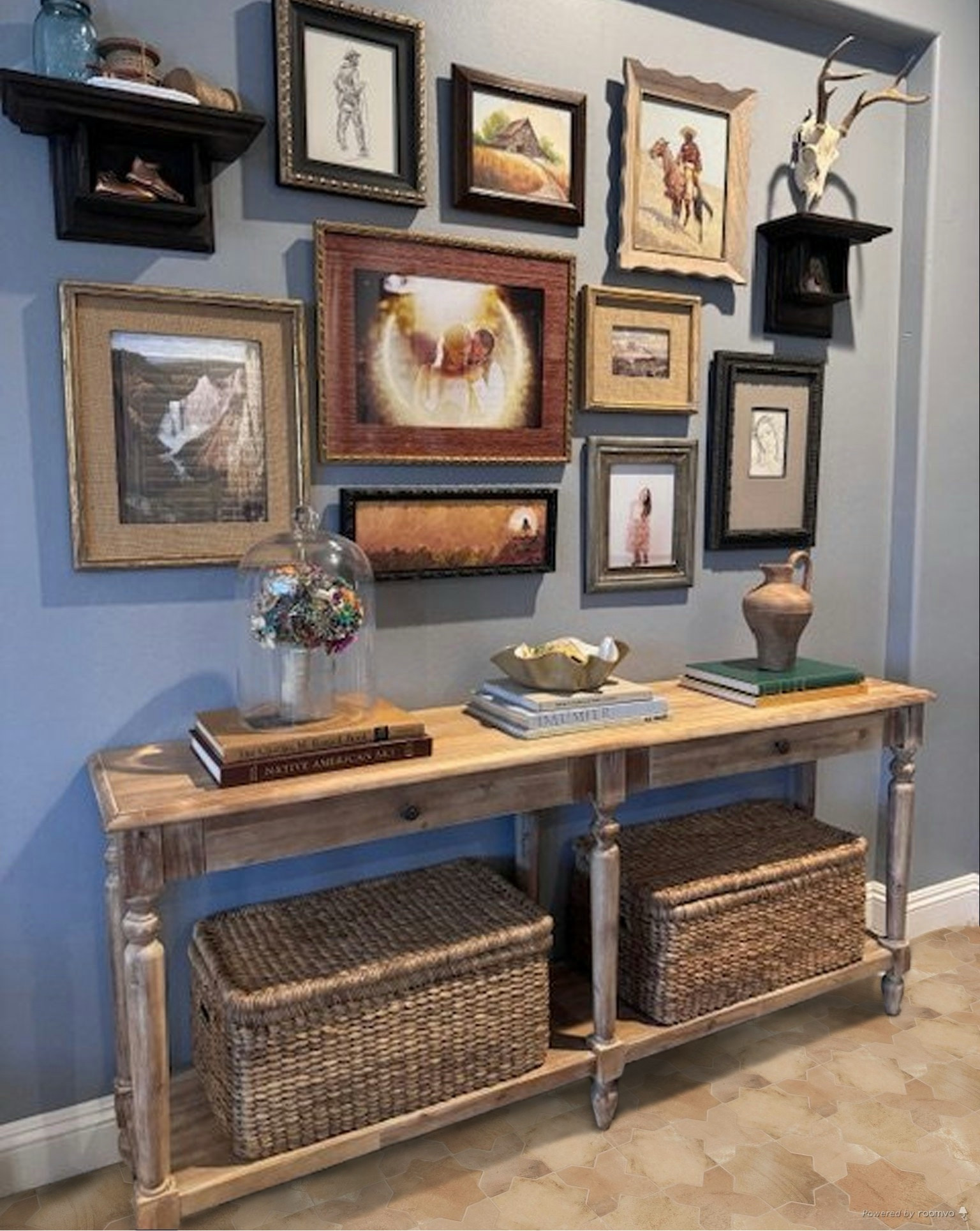 The perfect lidded baskets for the Everette Long Console Table from World Market

antique vintage coffee table books | wicker basket | southwestern art prints | western art | cowboy art | wavy bowl | gallery wall frames | World Markett

#LTKFamily #LTKHome #LTKStyleTip