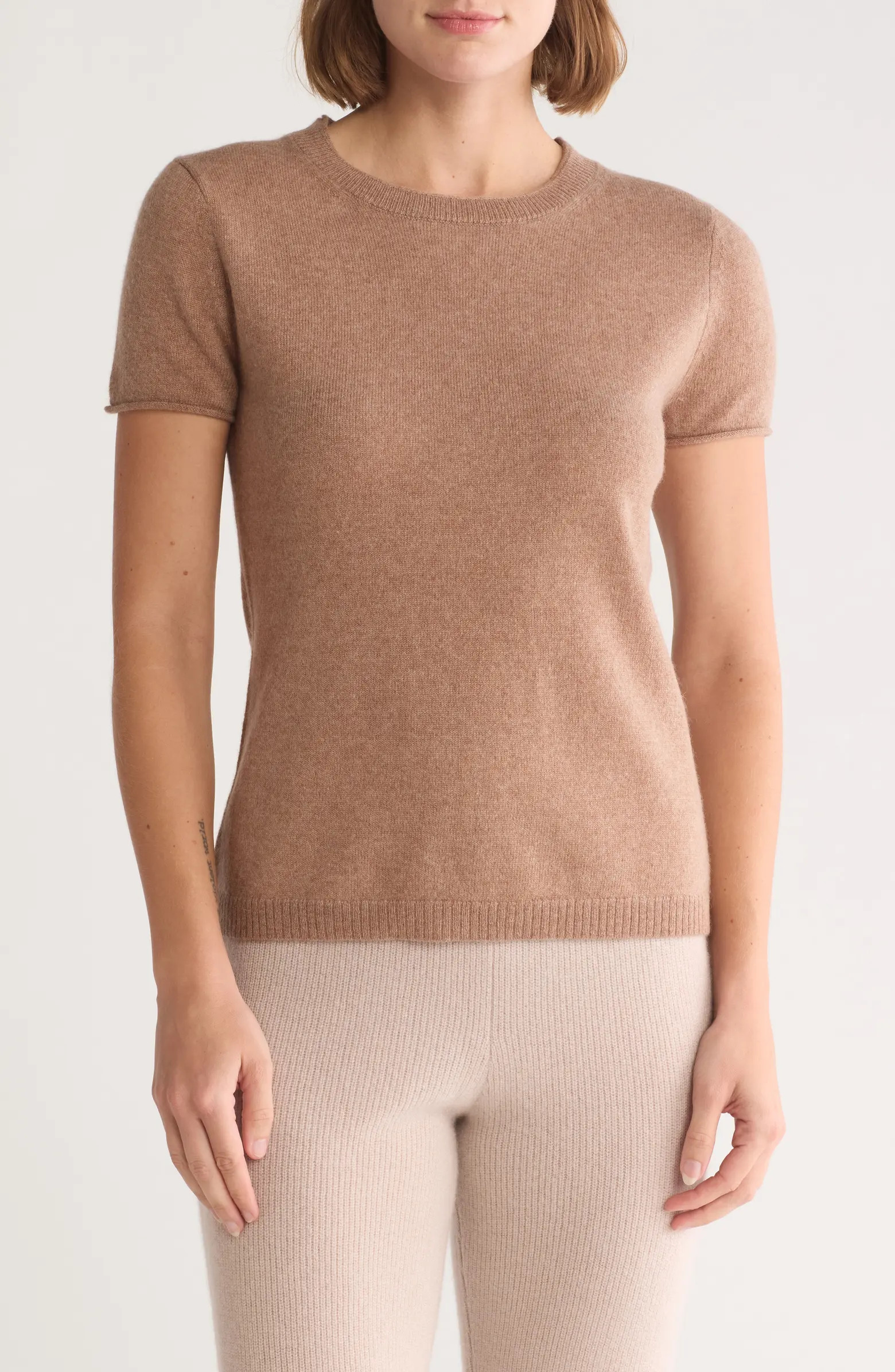 T Tahari Crewneck Short Sleeve Cashmere Sweater | Nordstromrack | Nordstrom Rack