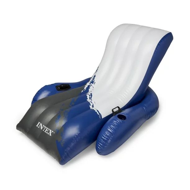 Intex Inflatable Floating Lounge Pool Recliner Lounger Chair with Cup Holders - Walmart.com | Walmart (US)