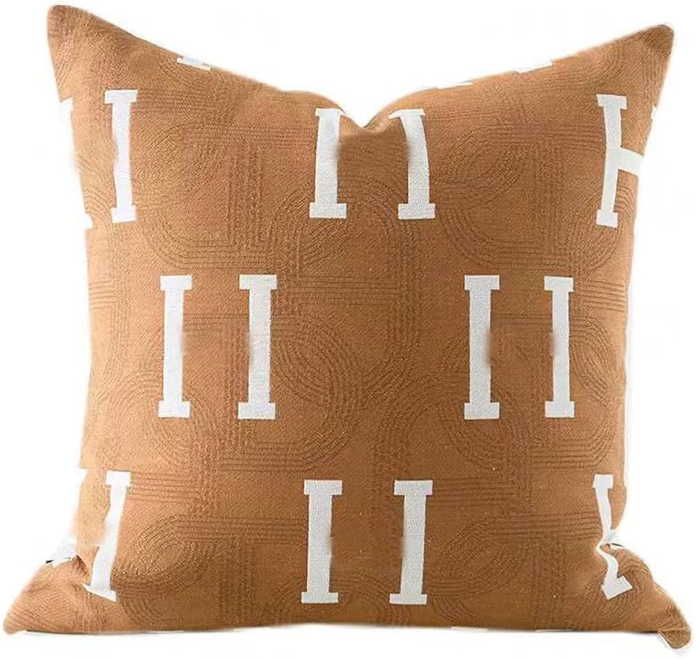 20x20'' Inches Throw Pillow Cushion Cover - H Letter Embroidery Modern Fashion Style Couch Sofa P... | Amazon (US)