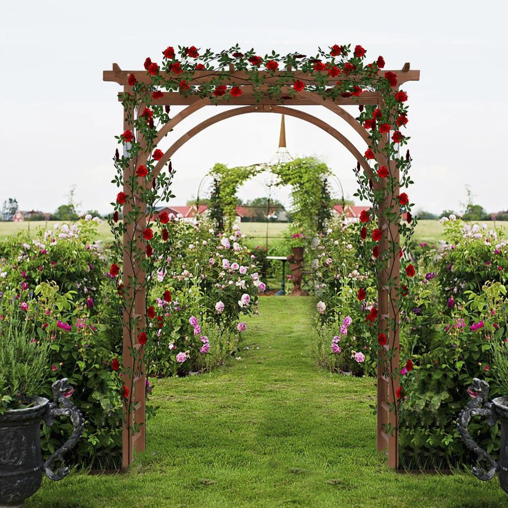 Ea 62.99'' W x 23.62'' D Solid Wood Arbor | Wayfair North America