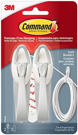 Command Cord Bundlers, Damage-Free Cord Management, 2-Bundlers, 3-Strips, Holds up to 2 lbs - Eas... | Amazon (US)