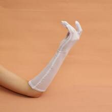 pair White Sexy Mesh Bridal Gloves Suitable For Party And Wedding | SHEIN