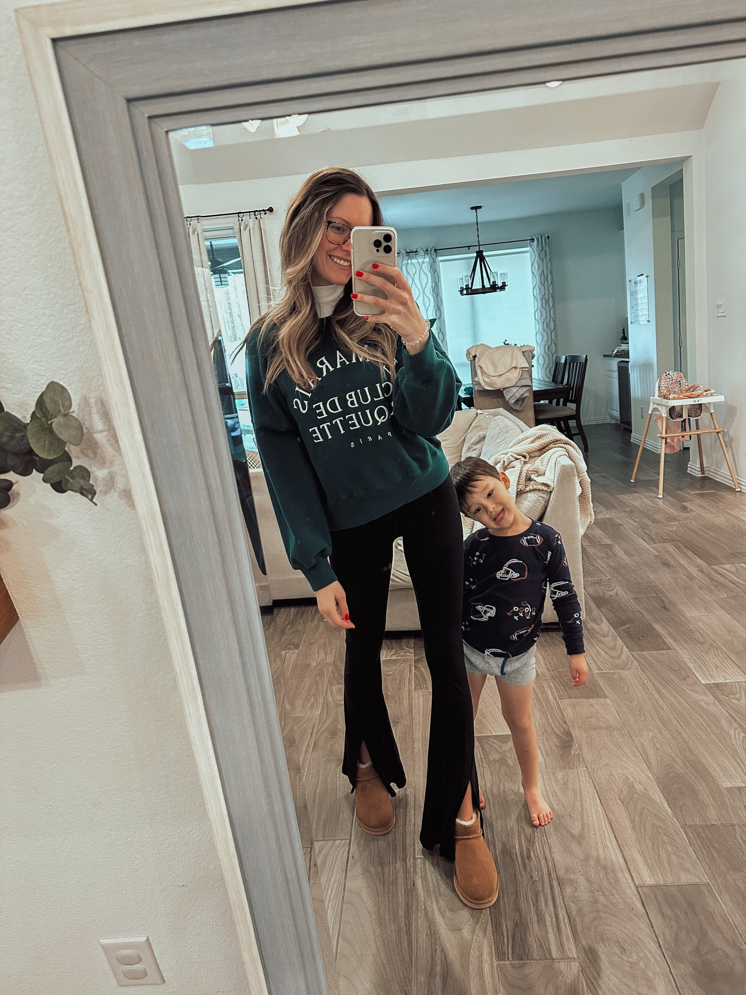 casual outfit | flare leggings | cozy outfit 

#LTKunder100 #LTKunder50