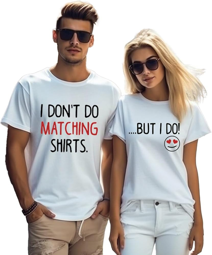 Couples Tshirt Love Hearts Letter Print Tee Top Matching Shirts for Couple | Amazon (US)