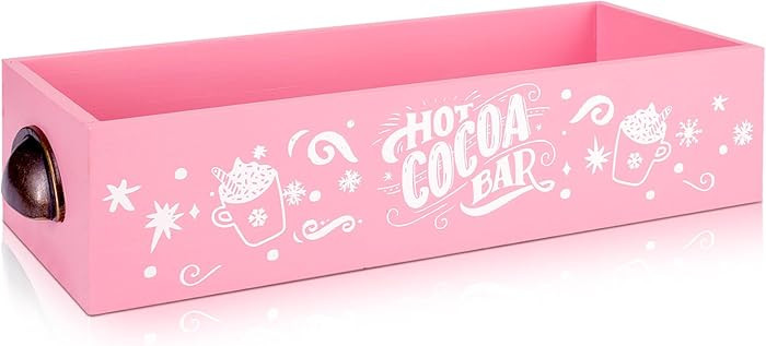 Vesici Hot Cocoa Bar Wood Storage Box Decorative Christmas Cute Wooden Storage Bins Farmhouse Ope... | Amazon (US)