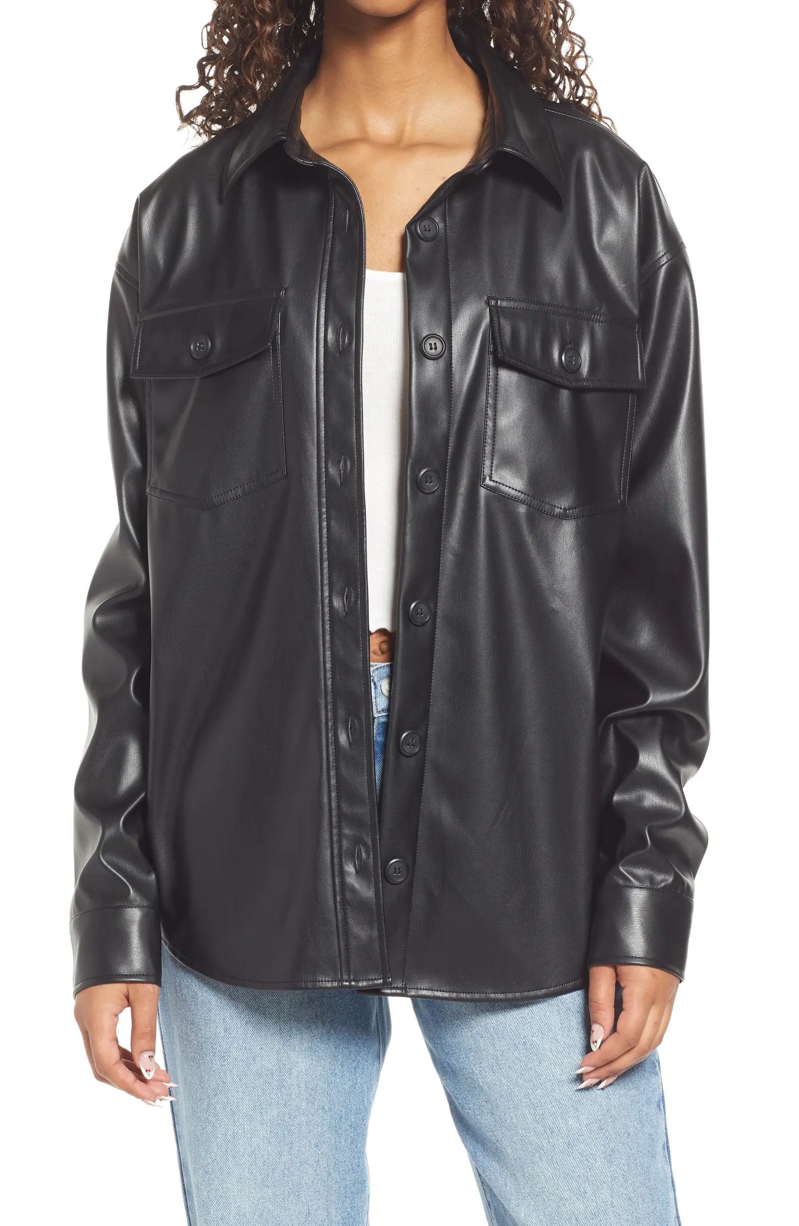 Thread & Supply Faux Leather Shirt Jacket | Nordstrom | Nordstrom