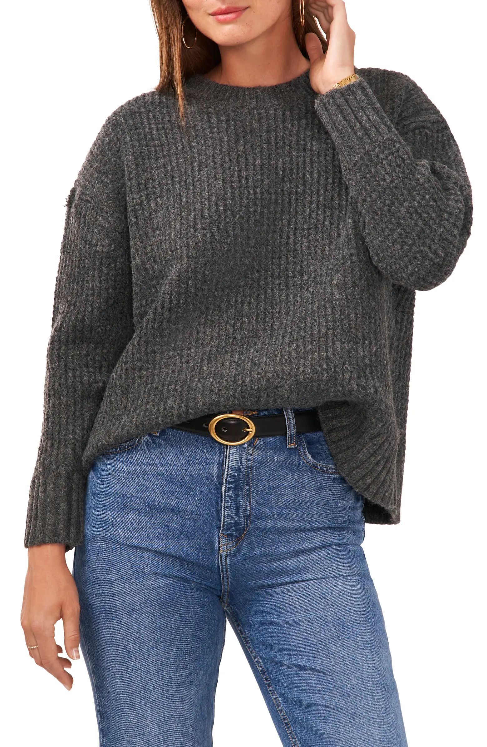 Waffle Knit Crewneck Sweater | Nordstrom