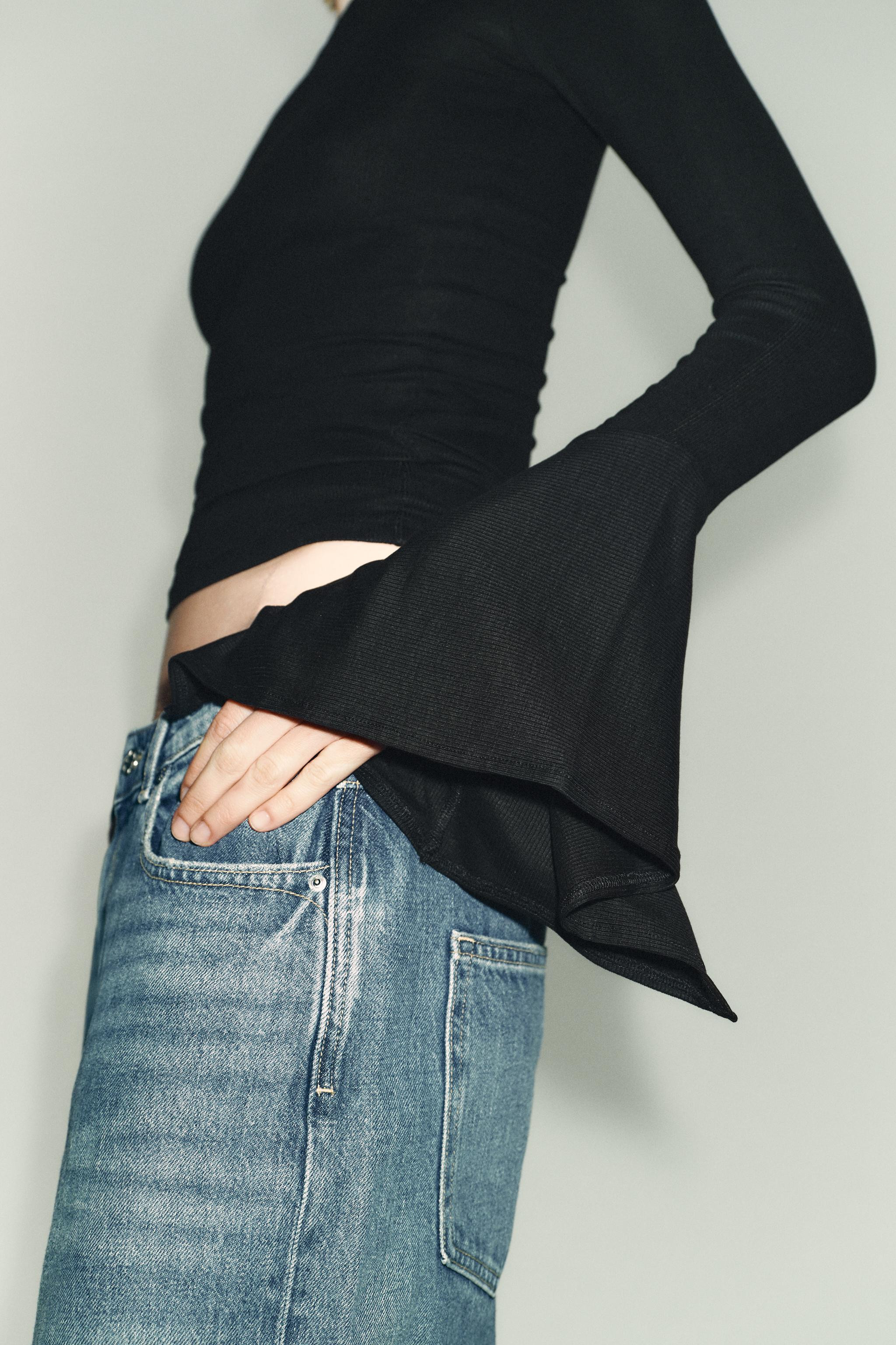 RUFFLED SLEEVE T-SHIRT | Zara US