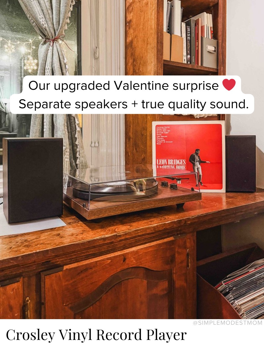 We upgraded our old record player for Valentine’s Day and did our homework this time. Separate speakers, full-size platter, and a counterweight were non-negotiables — and the whole family has been loving listening to albums together.

#LTKHome #LTKstorytime #LTKmomlife