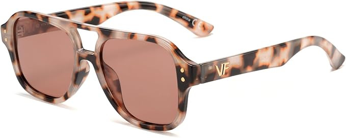 OUWEN Retro Polarized Square Aviator Sunglasses Womens Mens, Trendy Designer Rectangle Sun Glasse... | Amazon (US)