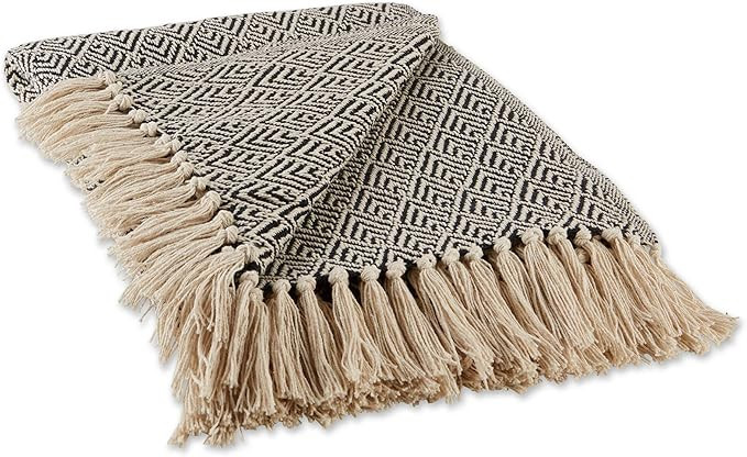 DII Diamond Throw Collection Cotton Woven, 50x60, Black | Amazon (US)