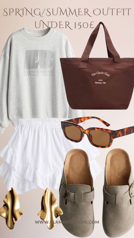 Budget outfit, summer outfit, mules, white skirt, H&M sweatshirt, mango sunglasses 

#LTKSeasonal #LTKfindsunder50 #LTKstyletip