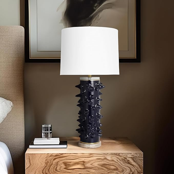 Sagebrook Home Ceramic 31" Spikey Table Lamp, Navy | Amazon (US)