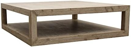 Lily’s Living Versatile Peking Grand Framed Square Weathered White Wash, 50 Inch Long Coffee Ta... | Amazon (US)