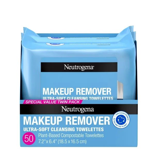 Neutrogena Makeup Remover Wipes and Face Cleansing Towelettes, 25 count, 2 Pack - Walmart.com | Walmart (US)