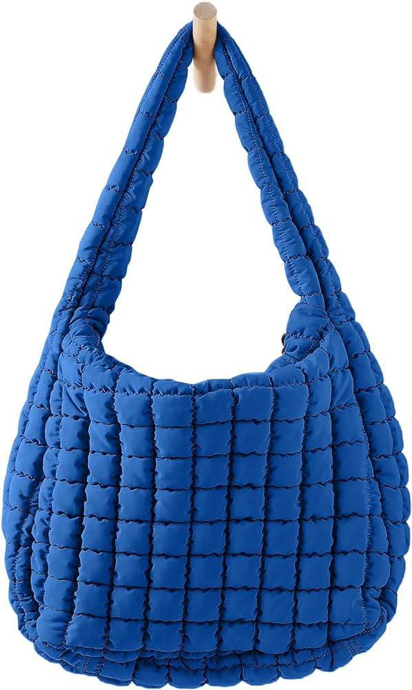 Womens Lightweight Quilted Padding Shoulder Bag Soft Puffer Tote Bag Big Capacity Puffy Tote Bag ... | Amazon (US)