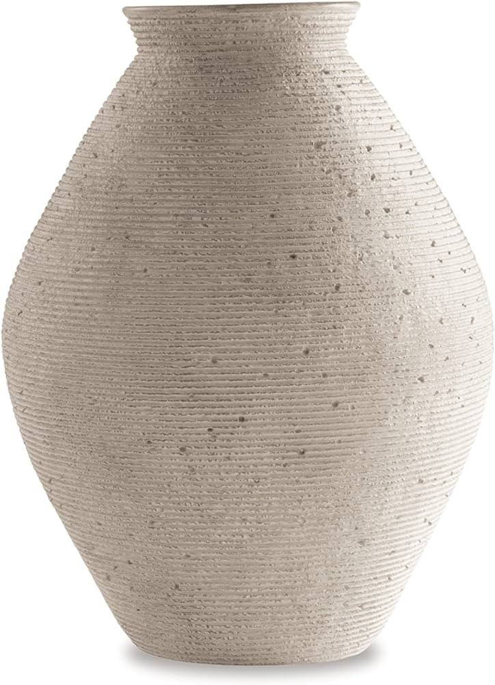Signature Design by Ashley Hannela 17" Modern Distressed Polyresin Vase, Antique Tan,Beige | Amazon (US)