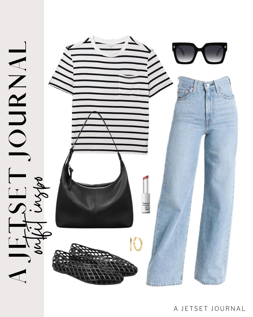 The Amazon Essentials pocket tee with Levi’s wide-leg jeans will give you a relaxed style. LUCKY STEP’s jelly ballet flats are the perfect shoe for this outfit. You can add this genuine leather bag and SOJOS vintage square sunglasses to pull the whole look together.

#LTKSeasonal #LTKSaleAlert #LTKTravel

 

 