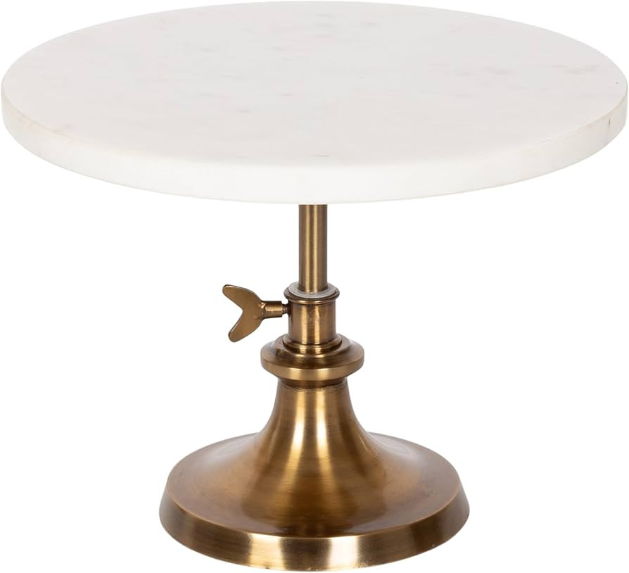 Kate and Laurel Engles Modern Adjustable-Height Round Marble Cake Stand, 10 Inch Diameter, White ... | Amazon (US)