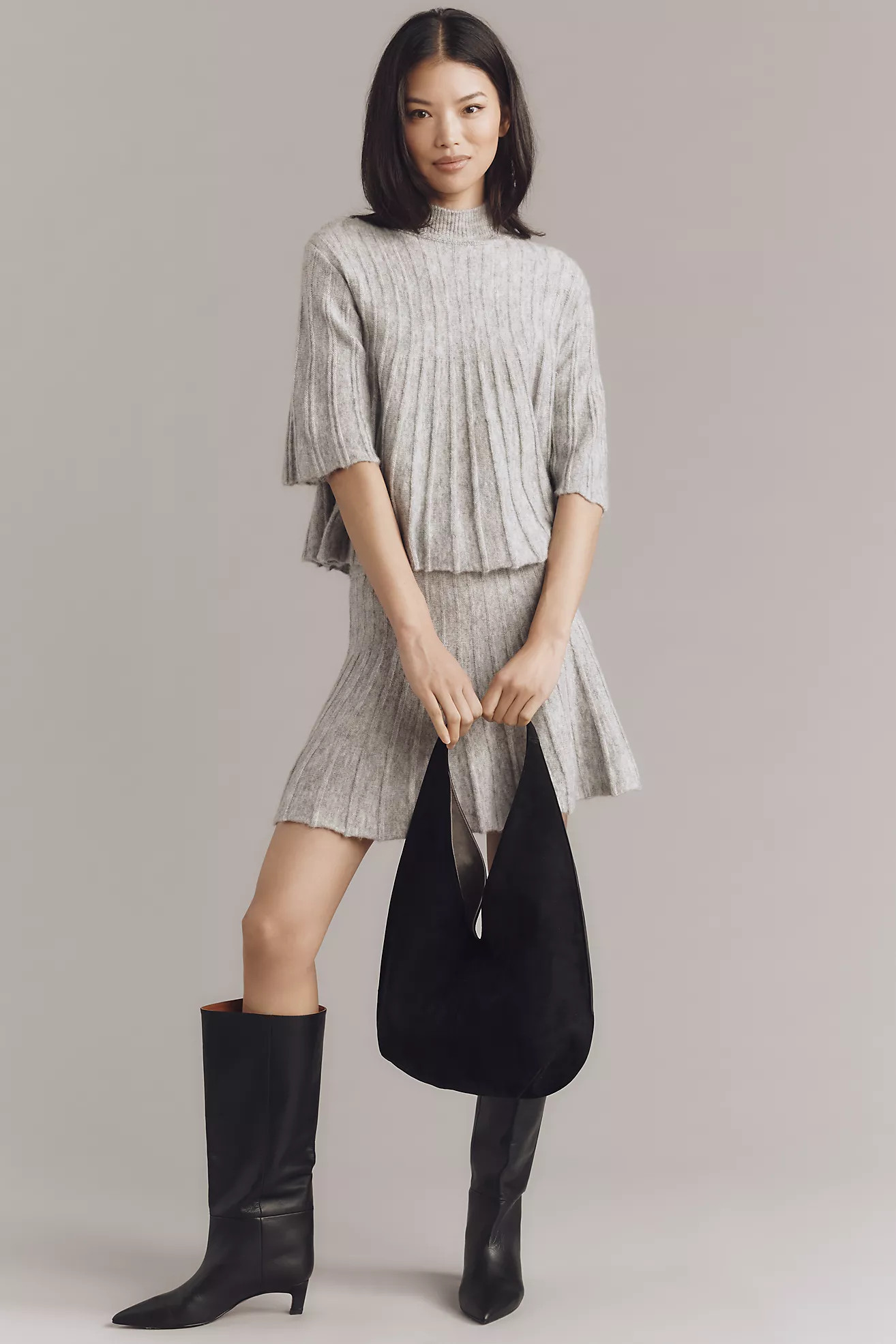 Maeve Ribbed Sweater Mini Skirt | Anthropologie (US)
