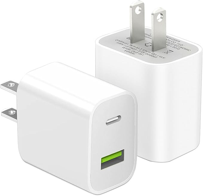 2 Pack USB C Charger Block, Dual Port Type C Wall Charger Fast Charging 20W Power Adapter Cube fo... | Amazon (US)