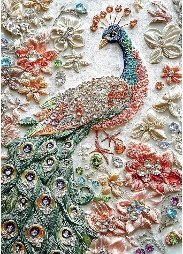 Peacock 1000 Piece Puzzle for Adults Beautiful Peafowl Colorful Flower Bird Crystal Jewellery Art... | Amazon (US)