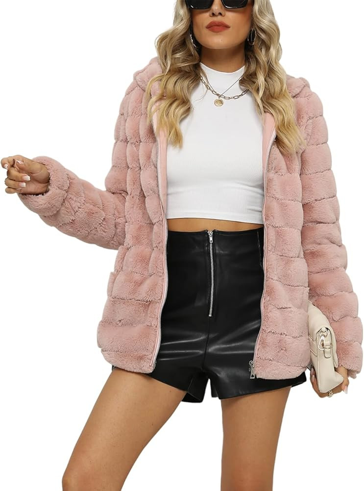 Giolshon Women Faux Fur Fleece Shearling Coat Fall and Winter Fashion Fluffy Fuzzy Shaggy Jacket ... | Amazon (US)