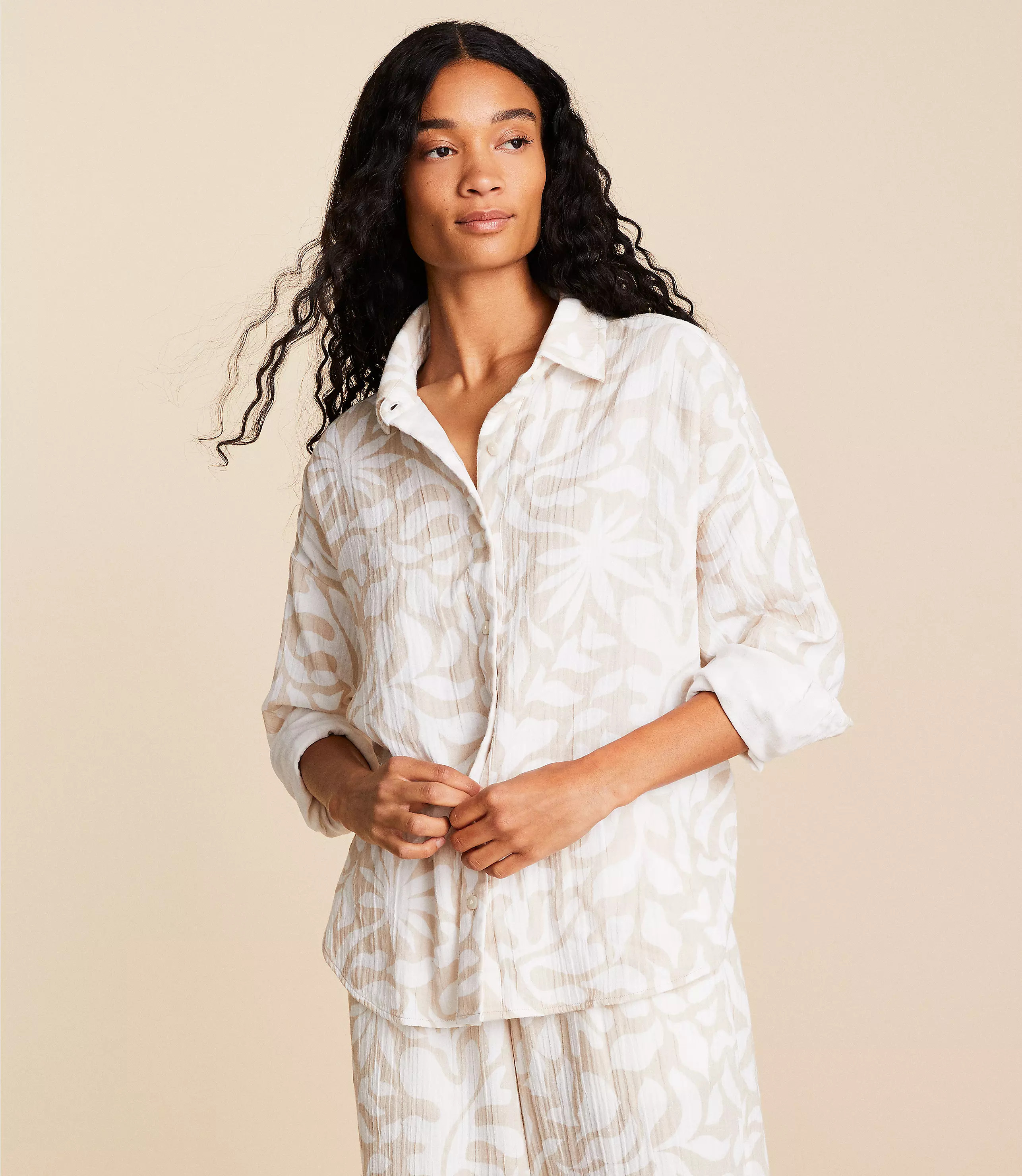 Lou & Grey Jungle Gauze Shirt | LOFT