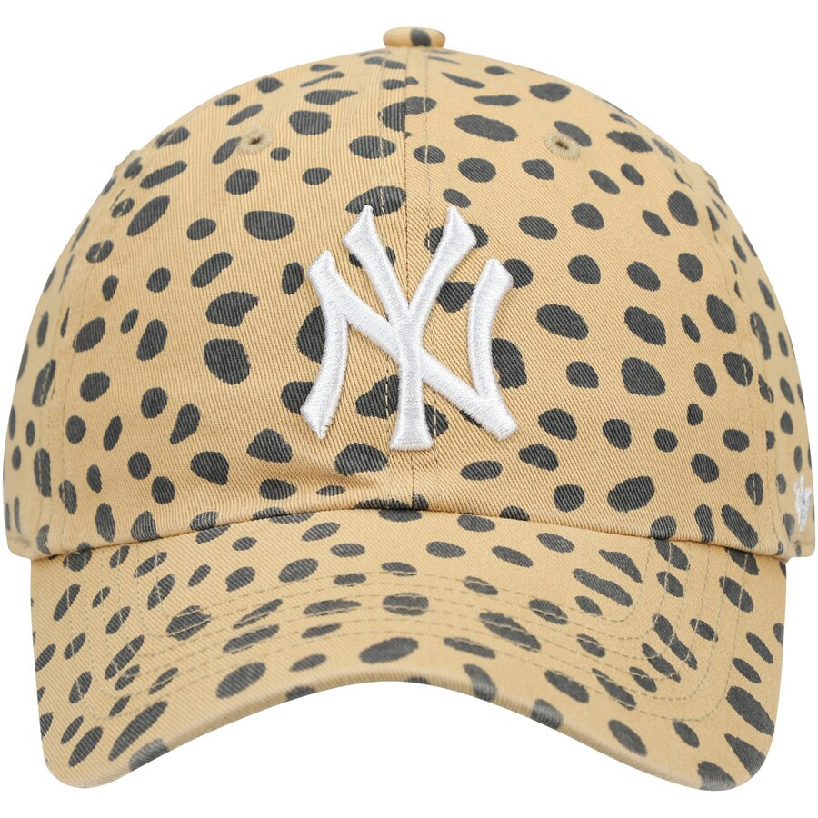 Women's New York Yankees '47 Tan Cheetah Clean Up Adjustable Hat | MLB Shop