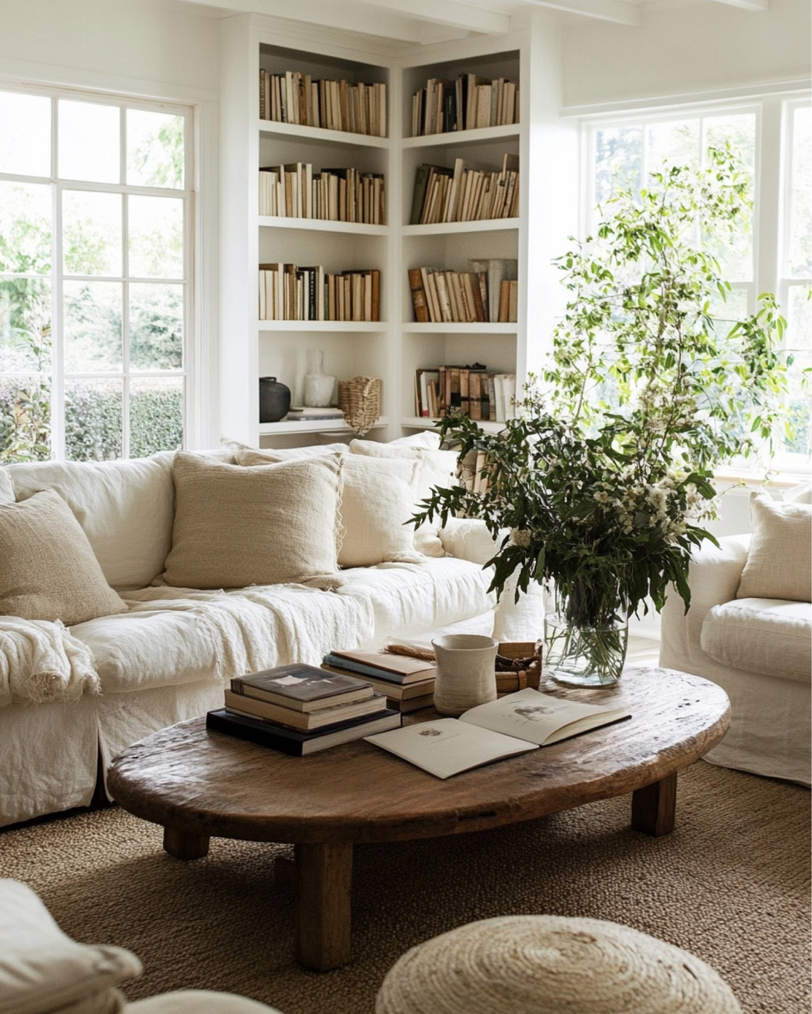 an oval coffee table brings a touch of uniqueness to an otherwise classic living room  

#LTKHome #LTKMostLoved #LTKFamily