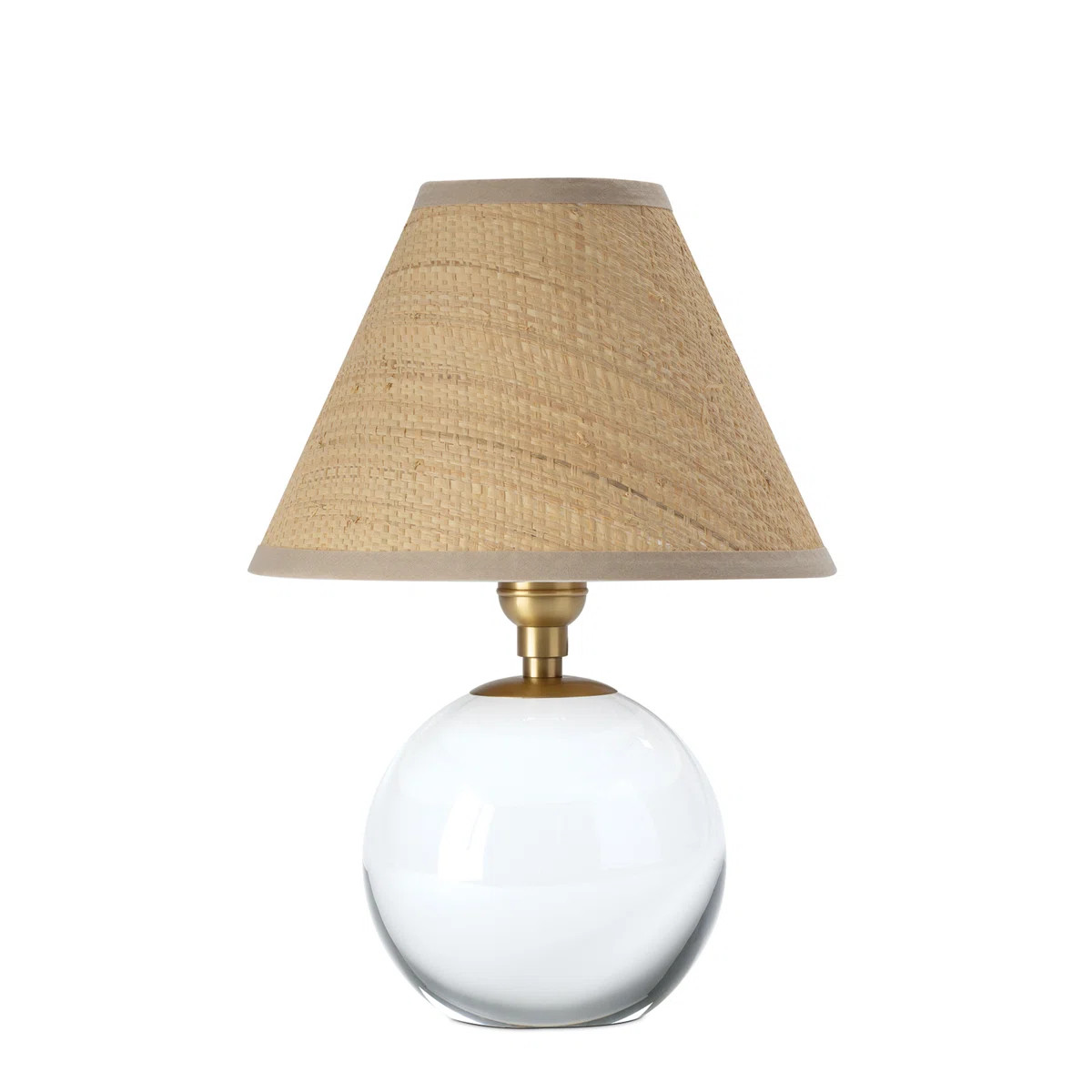Giorgio Crystal Mini Lamp (Natural Brass with Rattan Shade) | Wayfair North America
