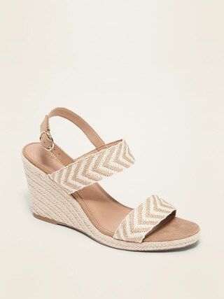 Double-Strap Espadrille Wedge Sandals for Women | Old Navy (US)