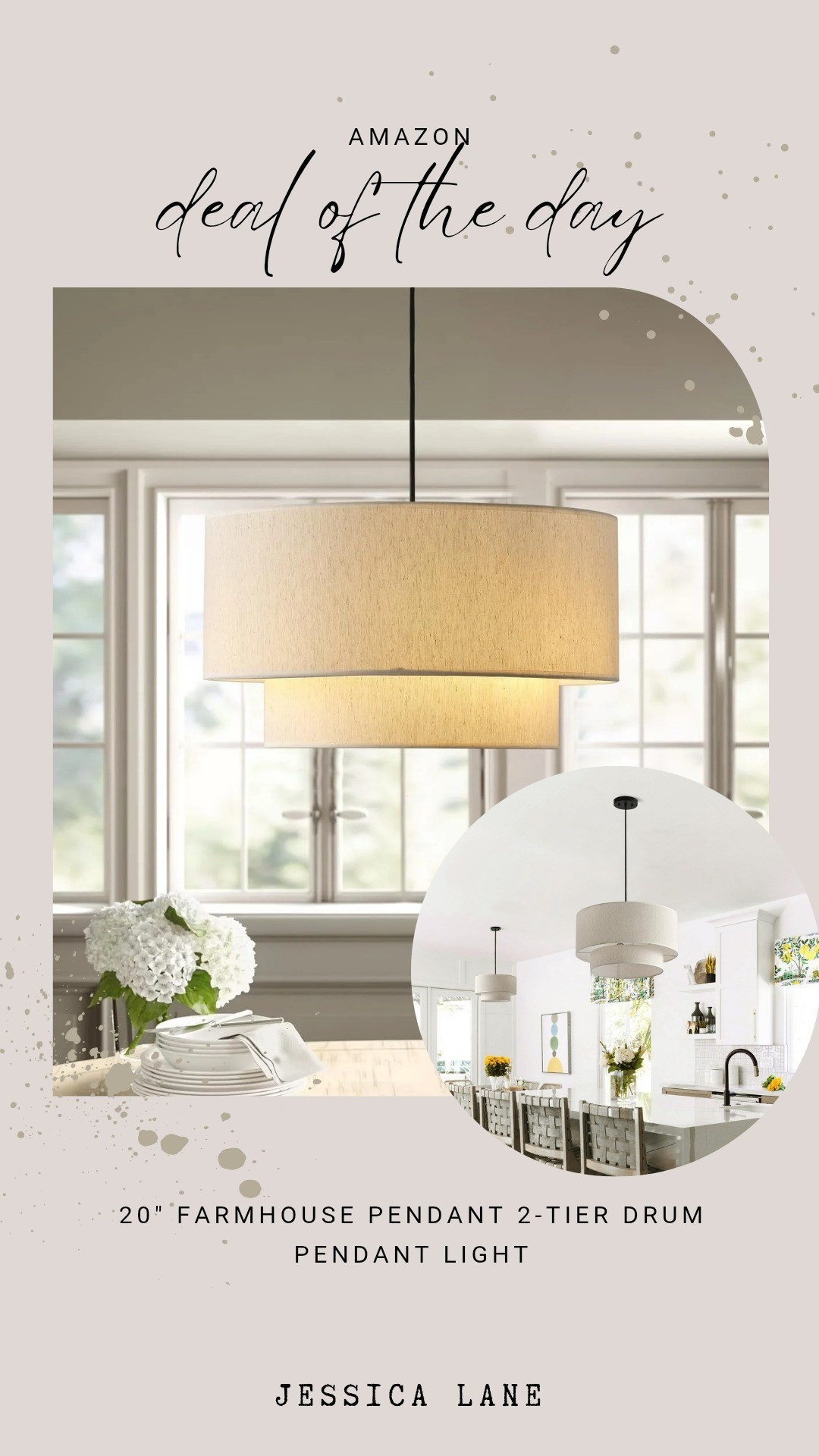 This farmhouse tiered drum chandelier creates a stunning visual impact with its layered design and rustic finish. It offers a perfect blend of industrial edge and traditional charm for your dining area.#lightingdesign #farmhousestyle #amazonhome #homedecor

#LTKSaleAlert #LTKHome