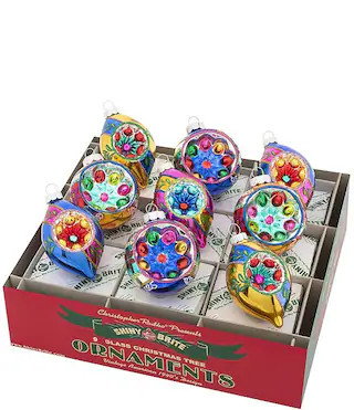 Christopher Radko Shiny Brite Confetti Decorated Rounds & Reflector Tulips Ornaments, Set of 9 | ... | Dillard's