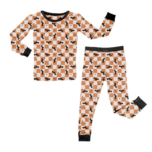 Checkered Bats Bamboo Pajamas Set | PEGGI + ME