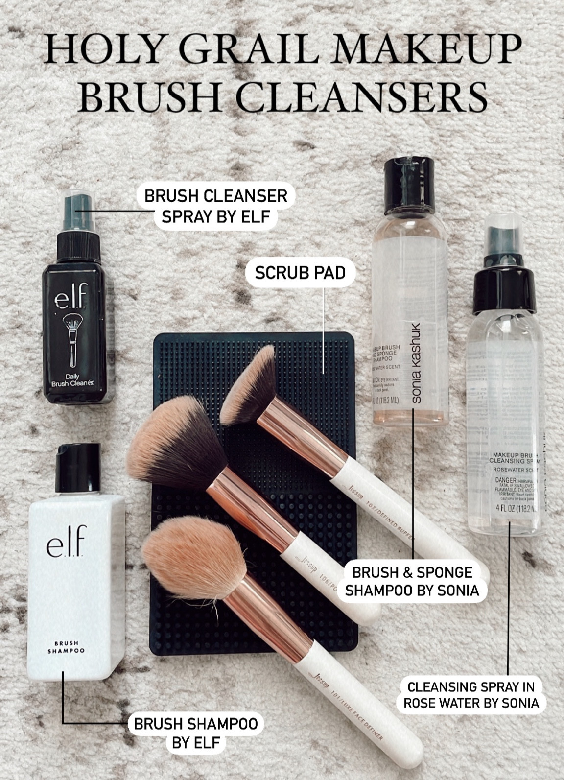 How I clean my makeup brushes, Elf Daily Brush Cleaner